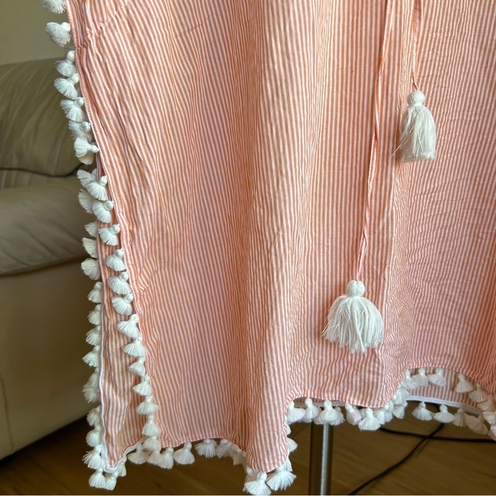 TORY BURCH
Ticking Stripe Caftan w/ Tassel Trim Size XS - Picture 4 of 8